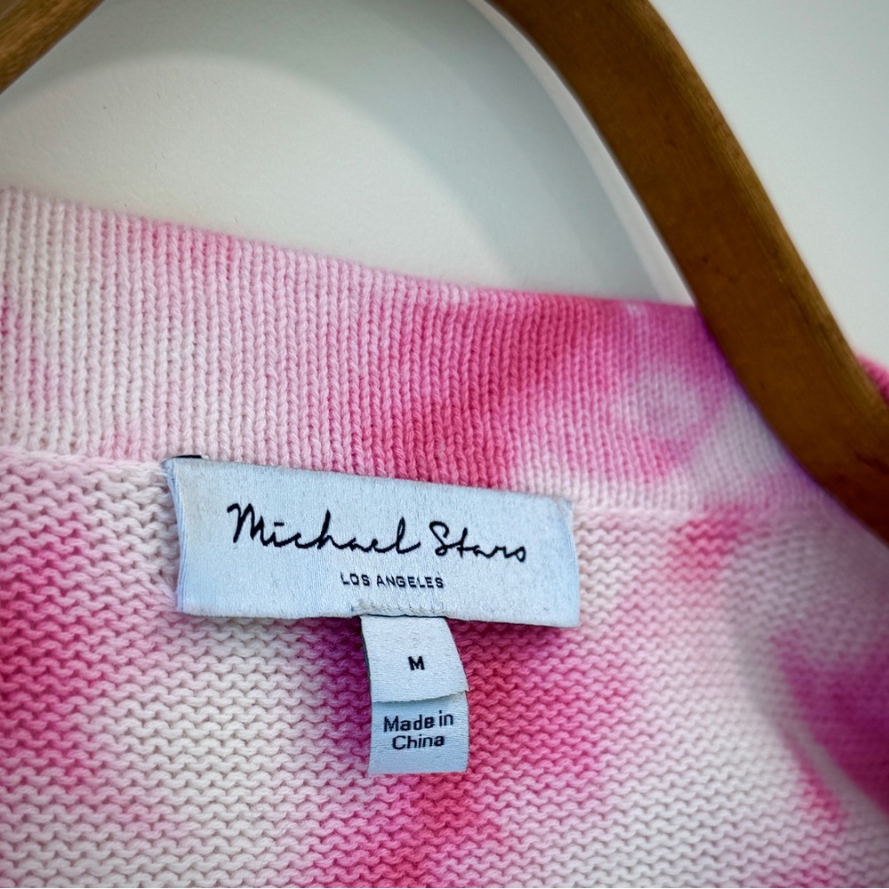 Michael Stars Pink Tie-Dye Button Down Sweater Cardigan - Picture 10 of 10